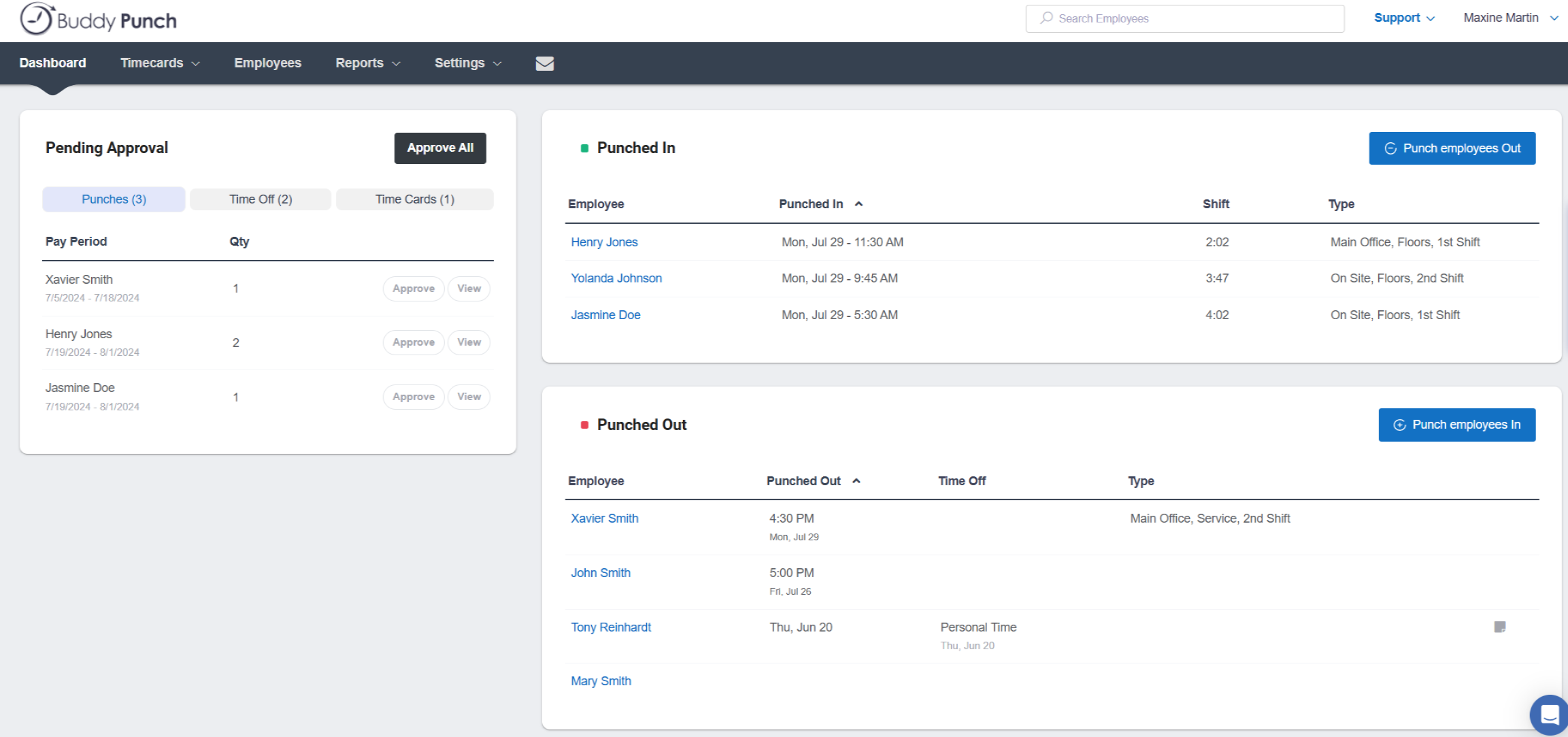 screenshot of Buddy Punch